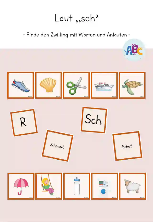Finde den Zwilling : Buchstabe sch