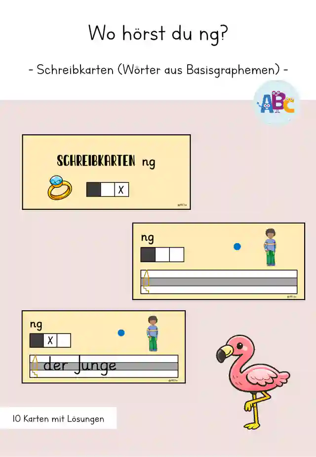 Wo hörst du ng? : Schreibkarten mit Wörtern aus Basisgraphemen