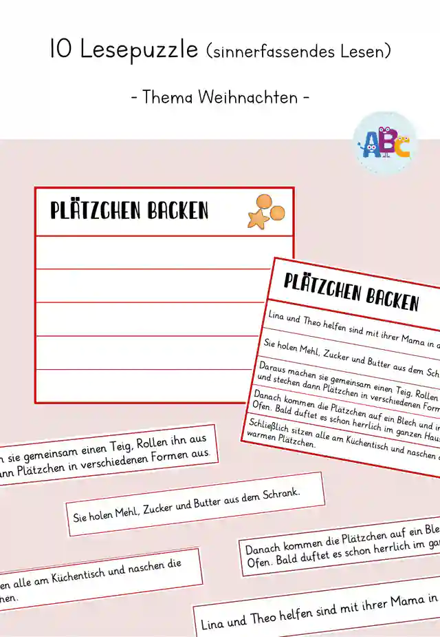 Lesepuzzle - sinnerfassendes Lesen (Weihnachten, Freiarbeit)