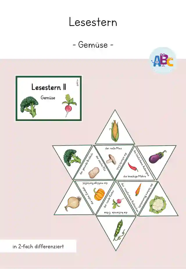 Lesestern : Gemüse (2-fach differenziert)
