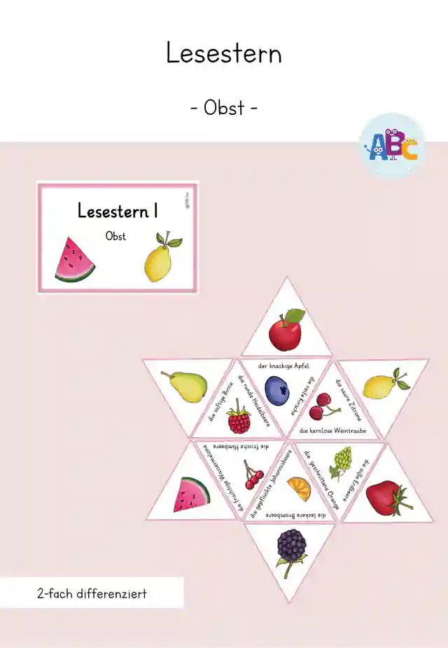 Lesestern : Obst (2-fach differenziert)