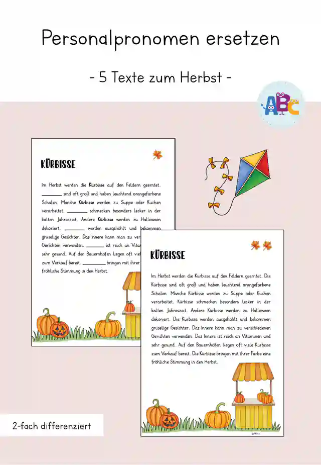 Personalpronomen ersetzen : 5 Texte zum Herbst