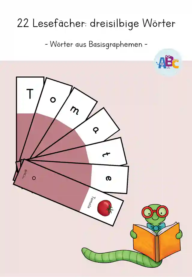 22 Lesefächer : dreisilbige Wörter (Wörter aus Basisgraphemen)