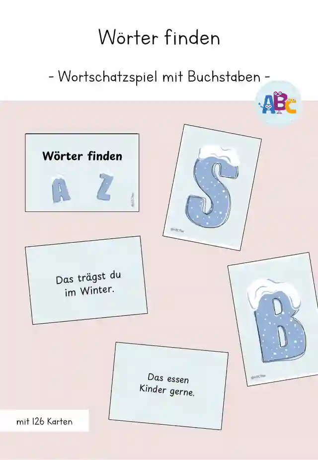 Wörter finden : Wortschatzspiel mit Buchstaben