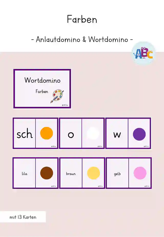 Farben : Domino (Anlaute und Worte)