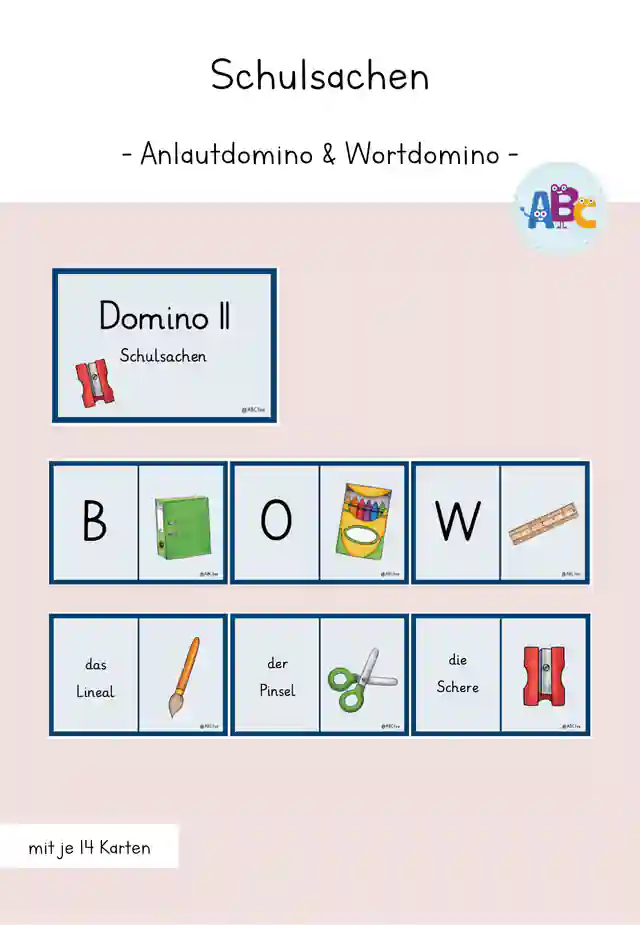 Schulsachen : Domino (2-fach differenziert)