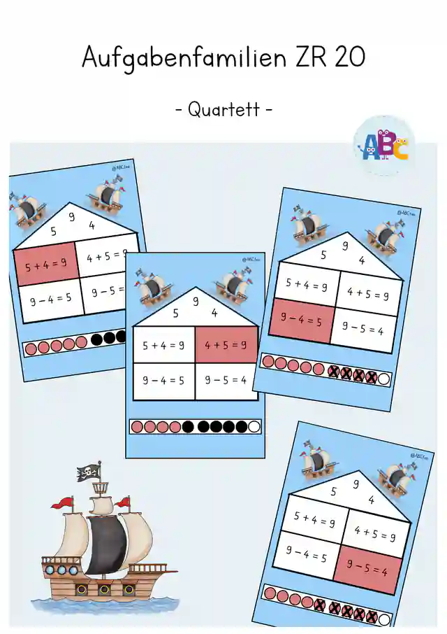 Aufgabenfamilien : Quartett (Freiarbeit, Tauschaufagben, Umkehraufgaben)