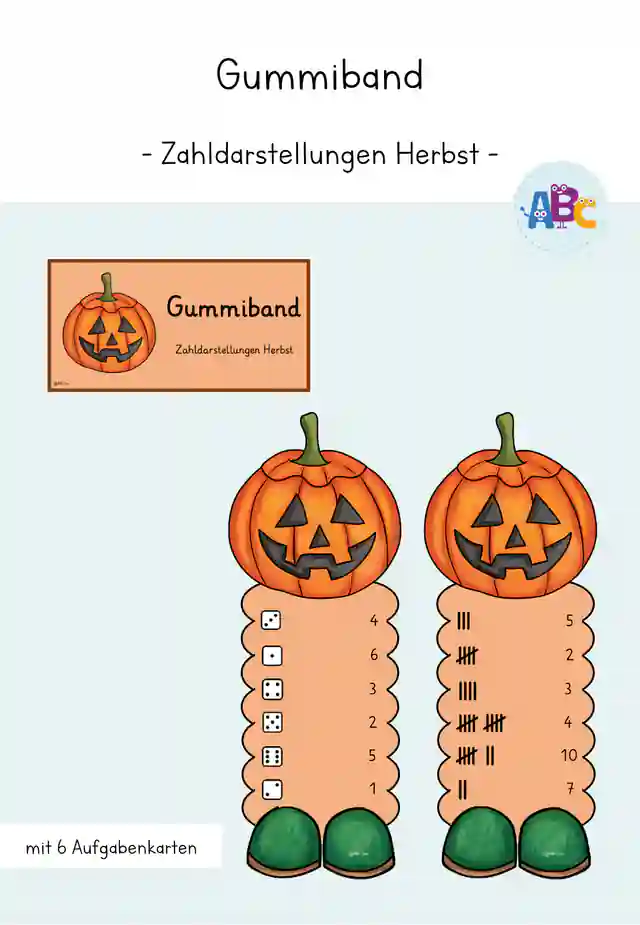 Gummiband Zahldarstellungen Herbst