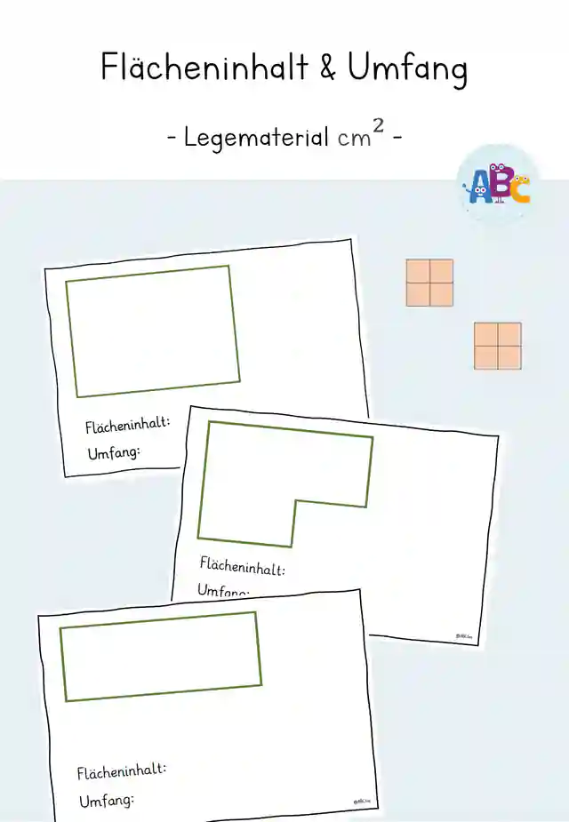Flächeninhalt und Umfang: Legematerial Quadratzentimeter
