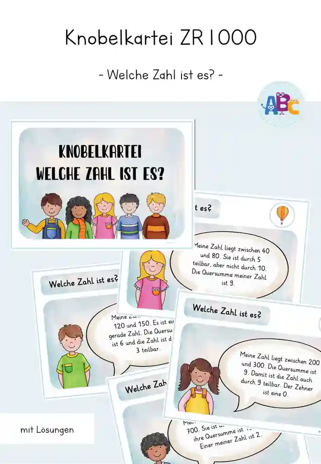 Knobelkartei im ZR 1000 : Welche Zahl ist es? (Fordermaterial)