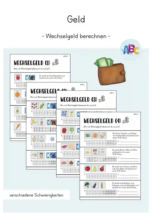 Geld : Wechselgeld berechnen