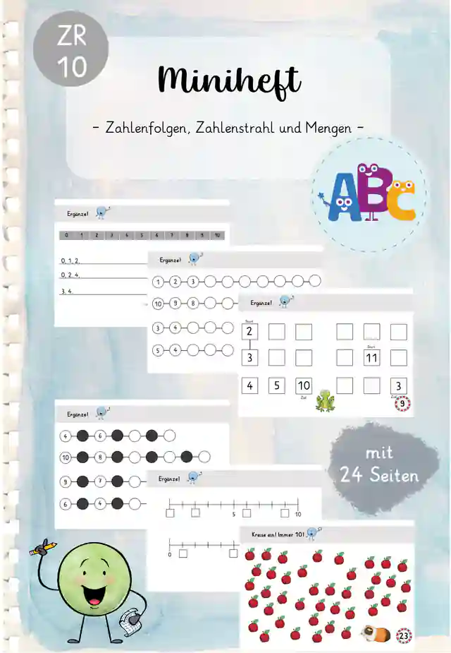 Miniheft : Zahlenfolgen, Zahlenstrahl und Mengen (ZR10)