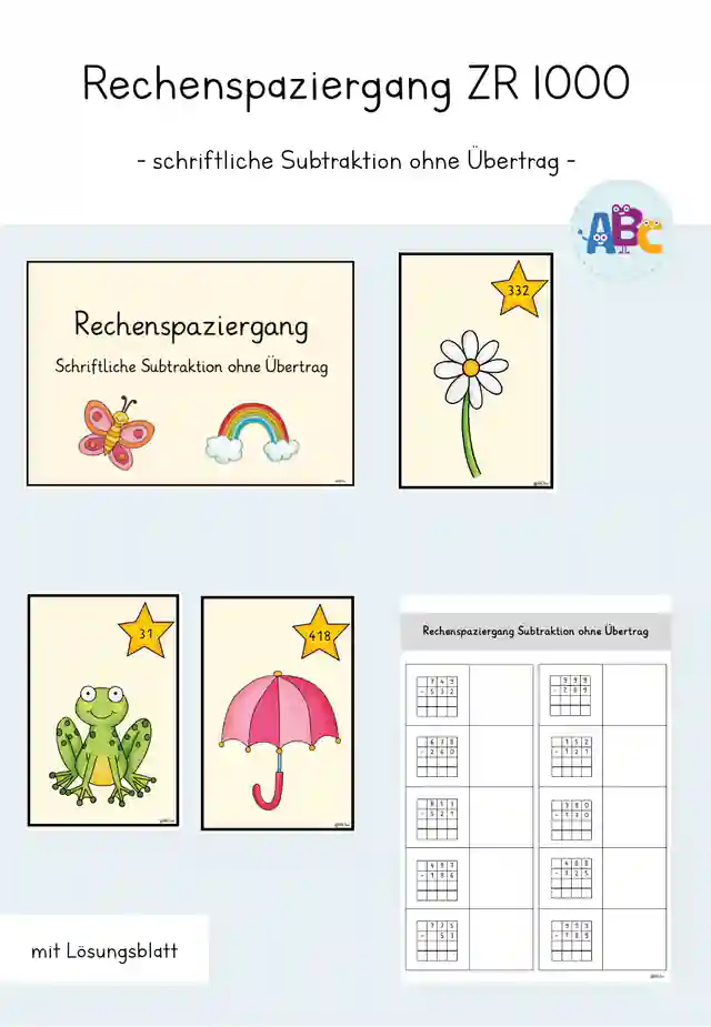 Rechenspaziergang ZR 1000 : schriftliche Subtraktion ohne Übertrag