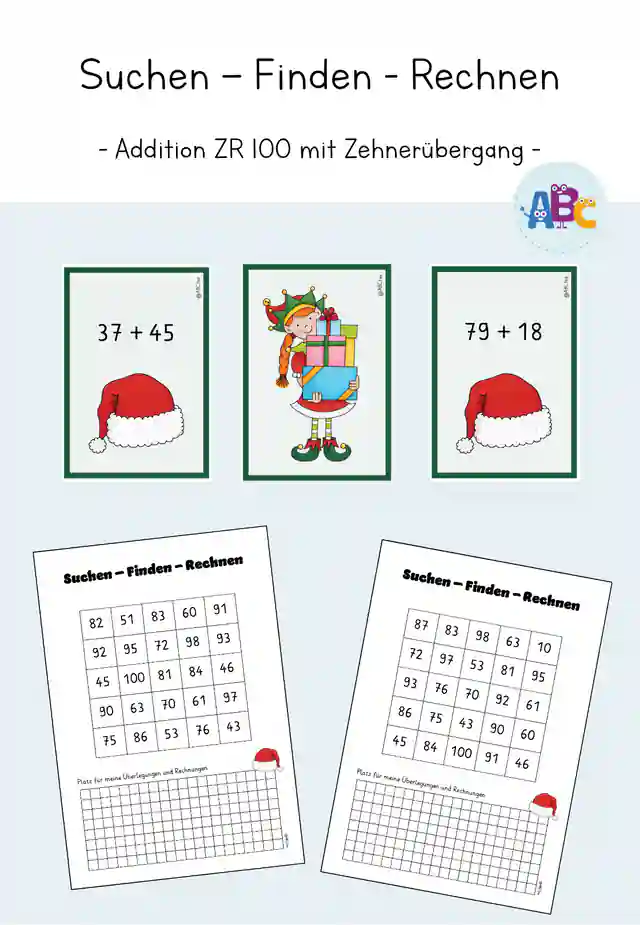 Suchen - Finden - Rechnen : ZR 100 Addition mit Zehnerübergang