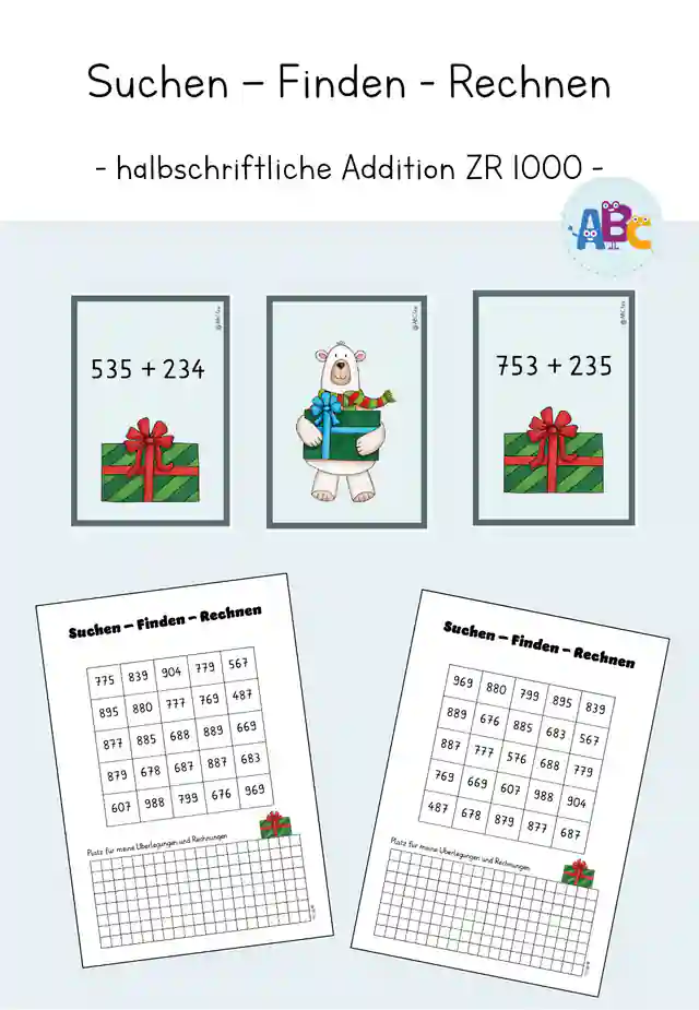 Suchen - Finden - Rechnen : ZR 1000 halbschriftliche Addition