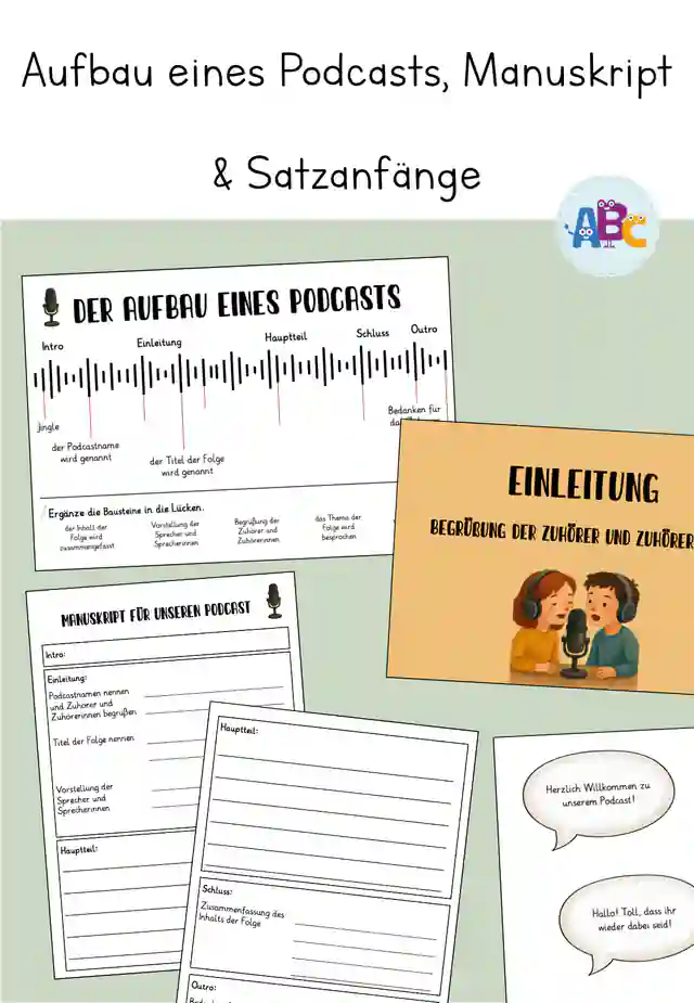 Aufbau eines Podcasts, Manuskript und Satzanfänge