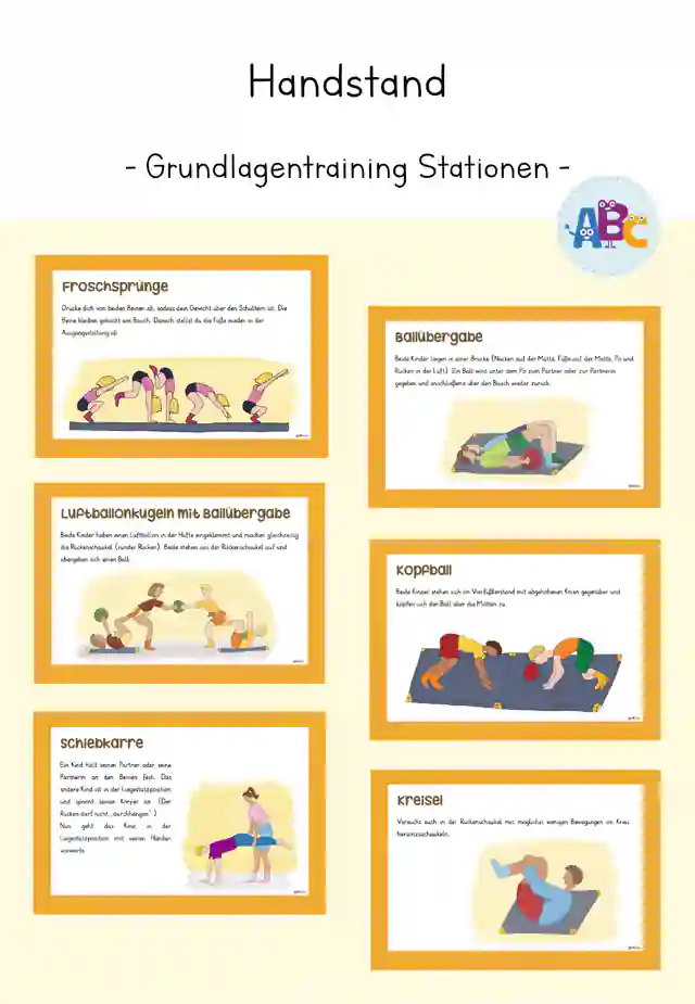 Handstand : Grundlagentraining Stationen (Bodenturnen)