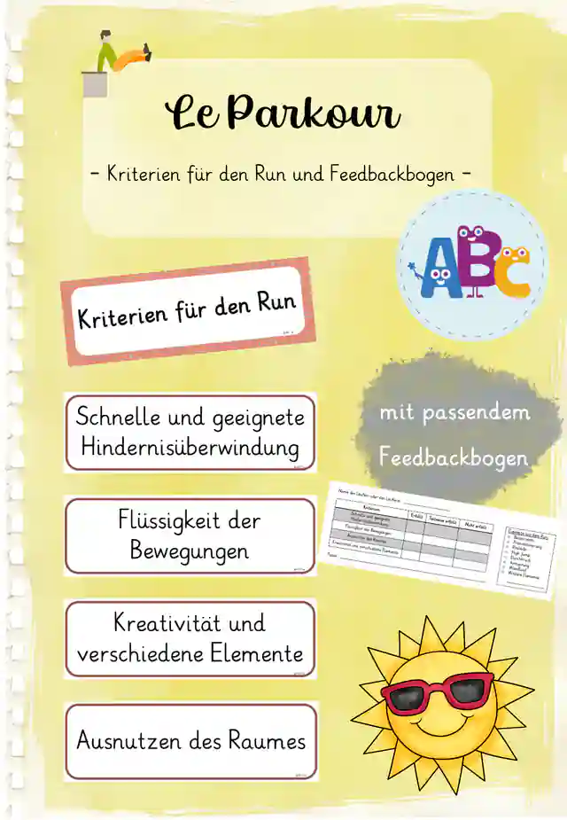 Le Parkour : Kriterien für den Run und Feedbackbögen