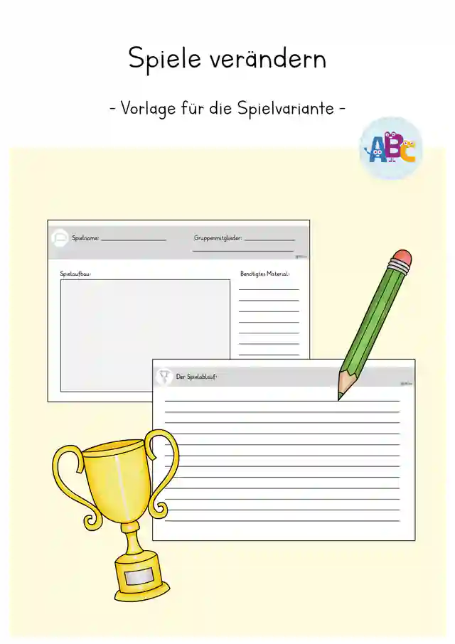 Spiele verändern : Vorlage für die Spielvariante