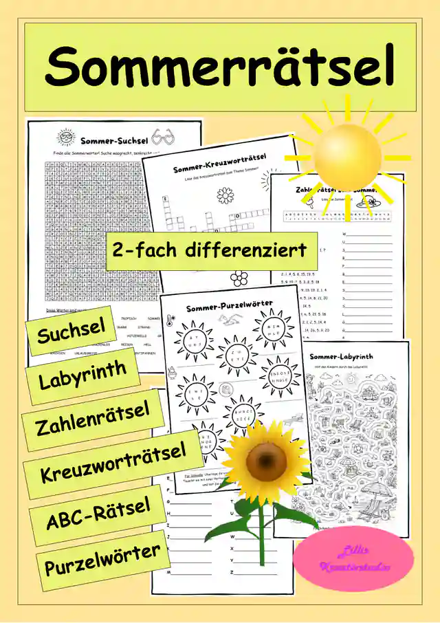 Sommerrätsel - Rätseln im Sommer - Deutschunterricht