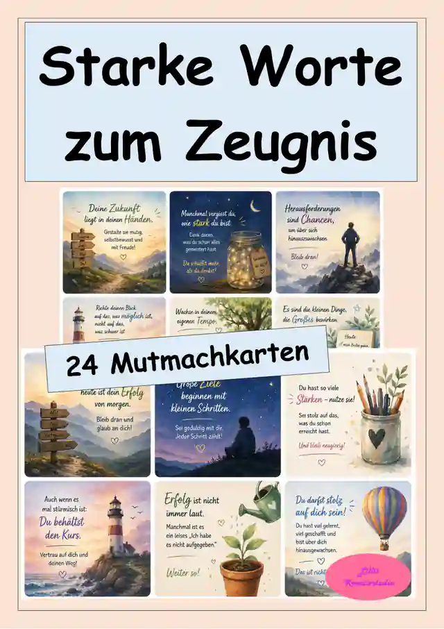 Starke Worte zum Zeugnis – 24 wertschätzende Mutmacher-Karten
