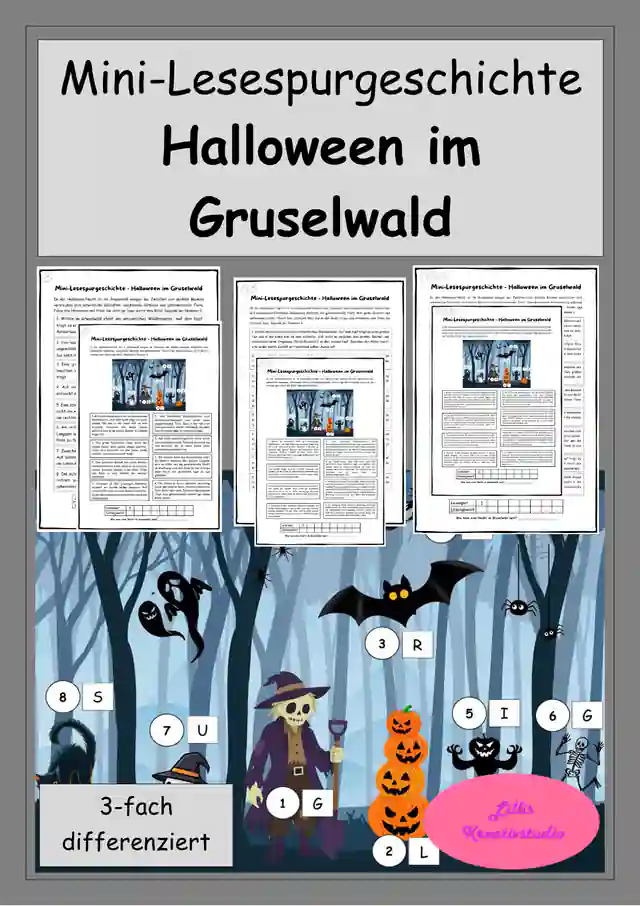 Halloween im Gruselwald – Mini-Lesespurgeschichte | 3-fach differenziert