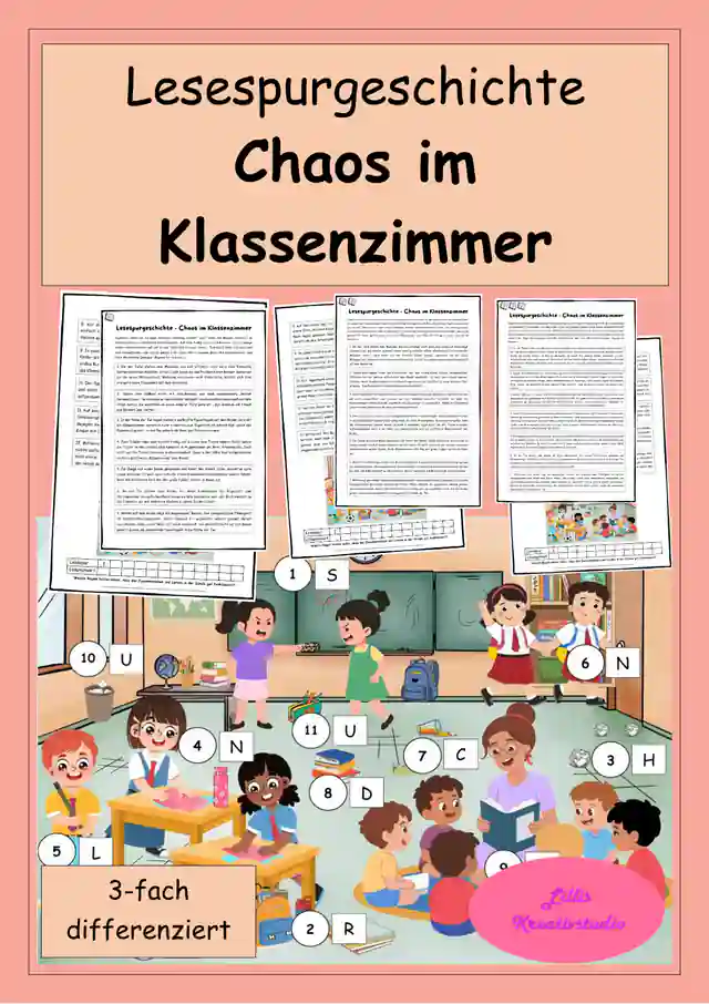 Lesespurgeschichte „Chaos im Klassenzimmer“ – 3-fach differenziert