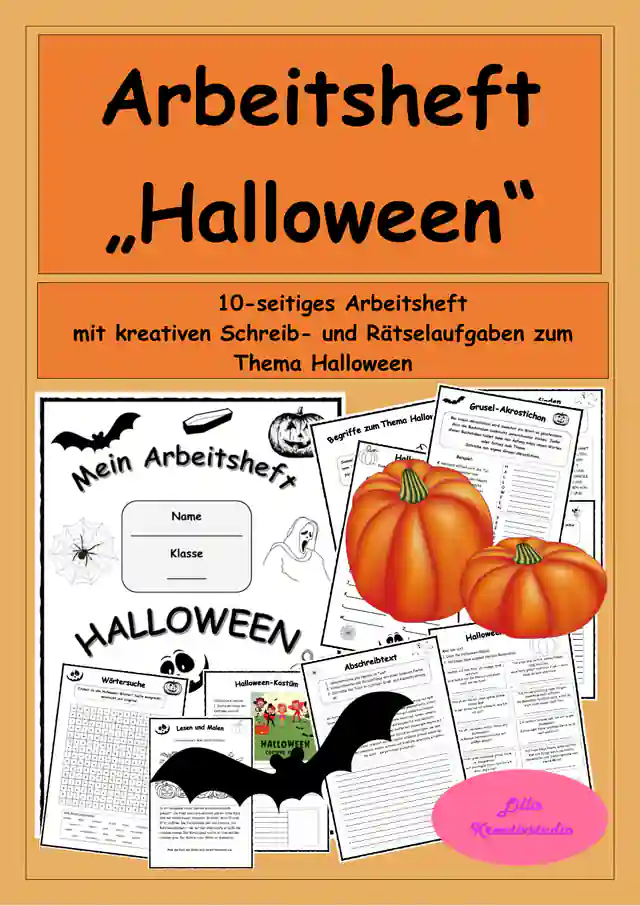 Mein Arbeitsheft Halloween - kreatives Schreiben, Rätsel