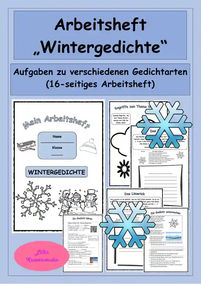 Mein Arbeitsheft Wintergedichte - kreatives Schreiben, Gedichte im Winter