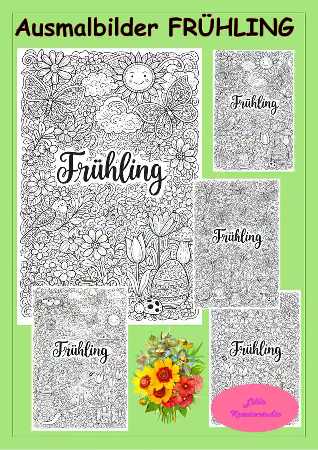 Ausmalbilder Frühling - Malvorlagen - Fensterbilder