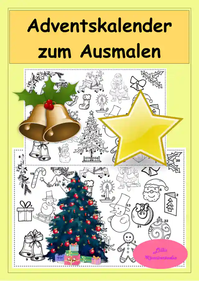 Adventskalender zum Ausmalen