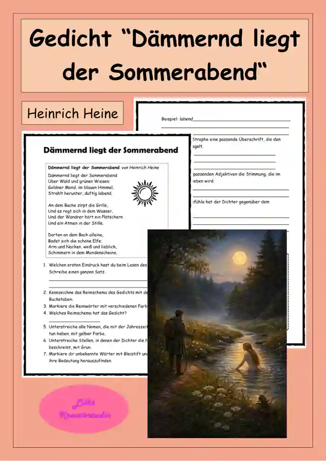 Sommergedicht "Dämmernd liegt der Sommerabend" - Heinrich Heine