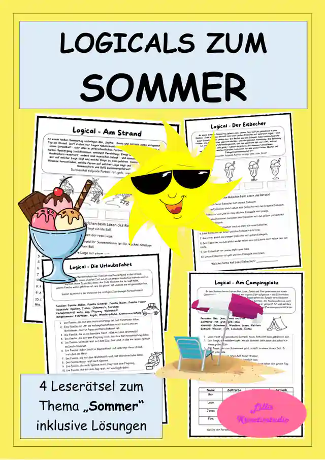 Logicals zum Sommer - Sommerrätsel - Logikrätsel - Leserätsel - Sommer-Logicals