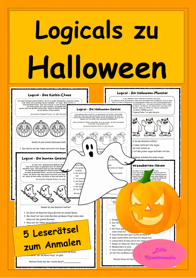 Logicals zu Halloween - Gruselige Logikrätsel - Leserätsel im Deutschuntericht