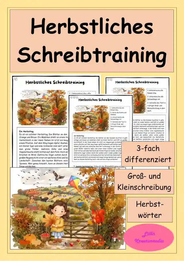 Herbstliches Schreibtraining - Abschreiben & Rechtschreibung