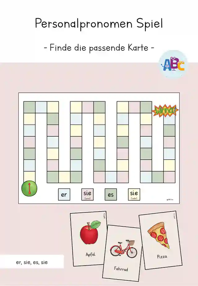 Personalpronomen Spiel : Finde die passende Karte