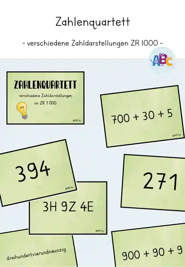 Zahlenquartett : verschiedene Zahldarstellungen im ZR 1000
