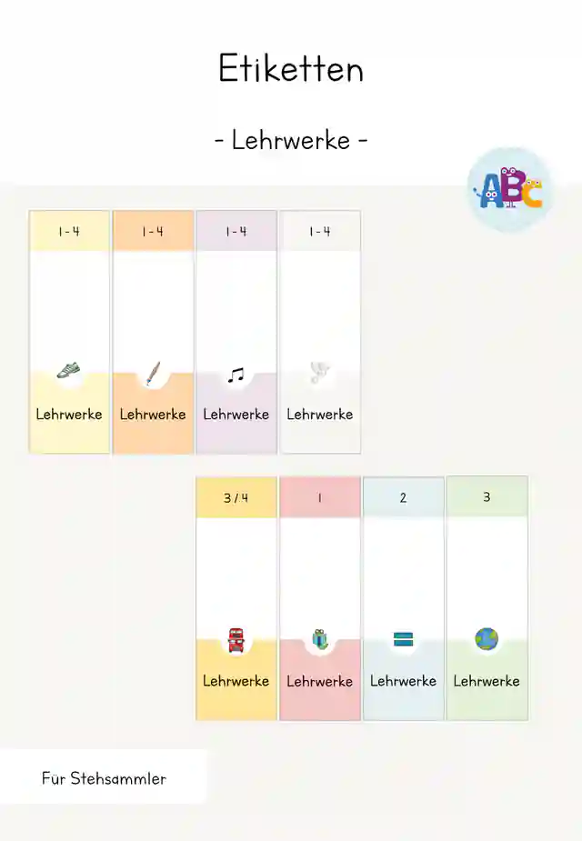 Etiketten : Stehsammler (Lehrwerke)