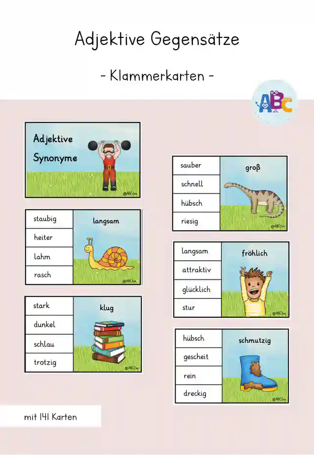Adjektive : Klammerkarten (Synonyme)