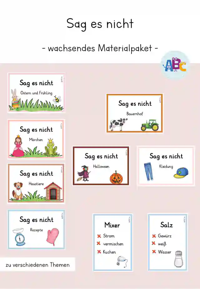 Sag es nicht : Materialbundle (Erklärspiele zu verschiedenen Themen)