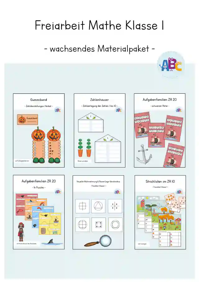 Freiarbeit Mathe Klasse 1 : wachsendes Materialbundle