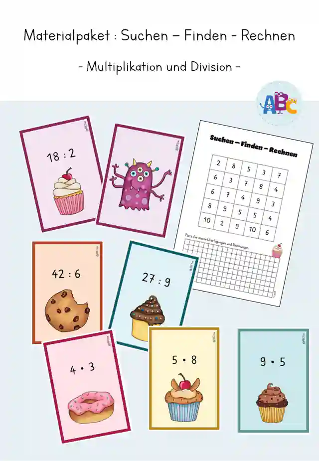 Materialbundle : Suchen - finden - rechnen (Multiplikation und Division 1x1)