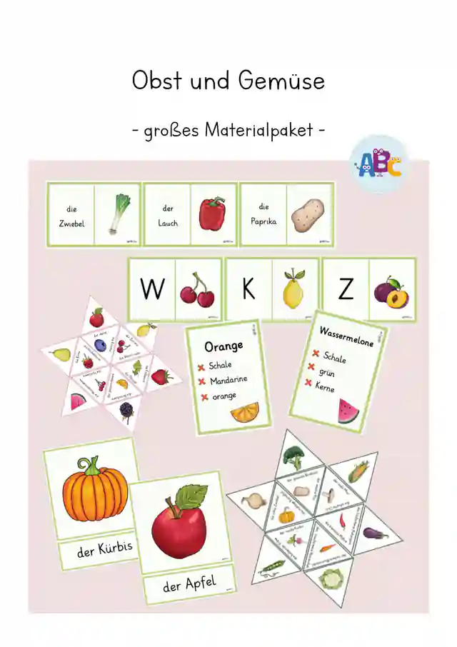 Wortschatz Obst und Gemüse : großes Materialbundle