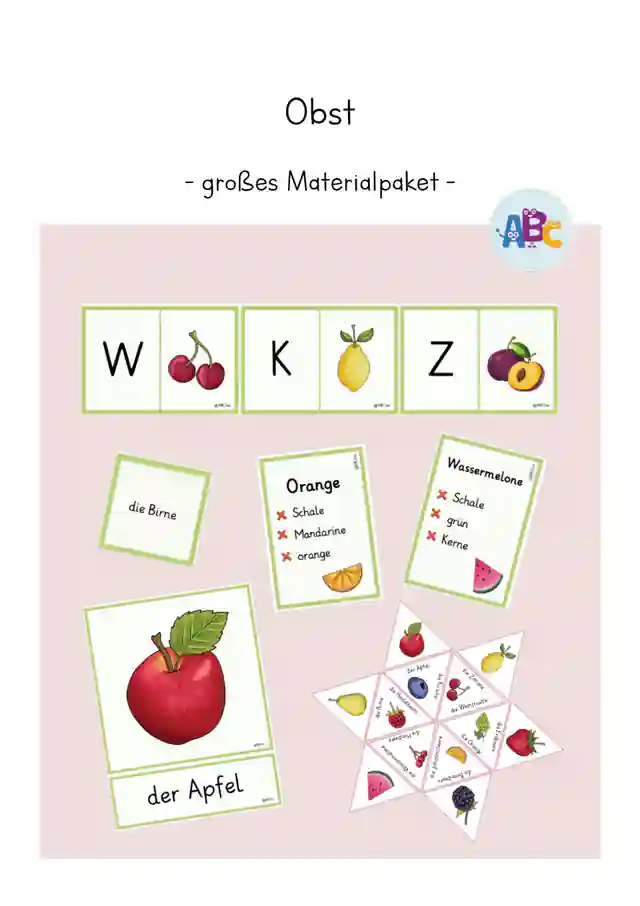 Wortschatz Obst : großes Materialbundle