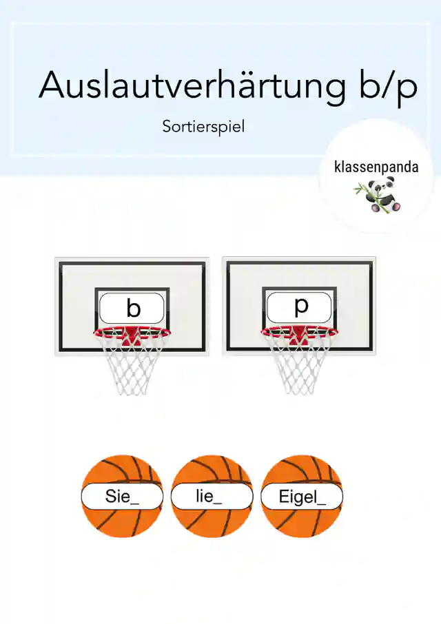 Auslautverhärtung b/p Sortierspiel
