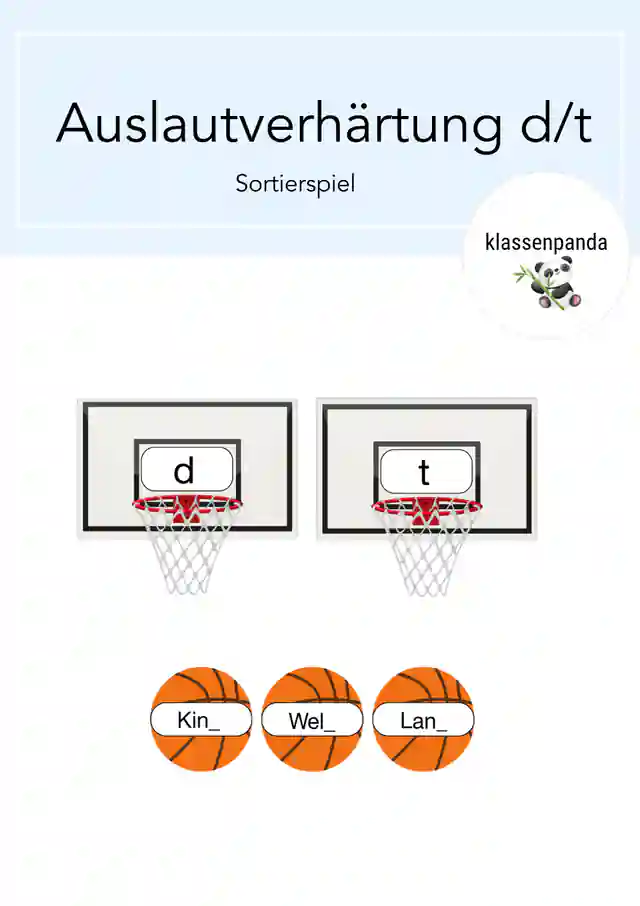Auslautverhärtung d/t Sortierspiel