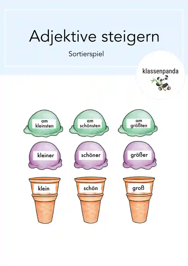 Steigerung von Adjektiven Sortierspiel