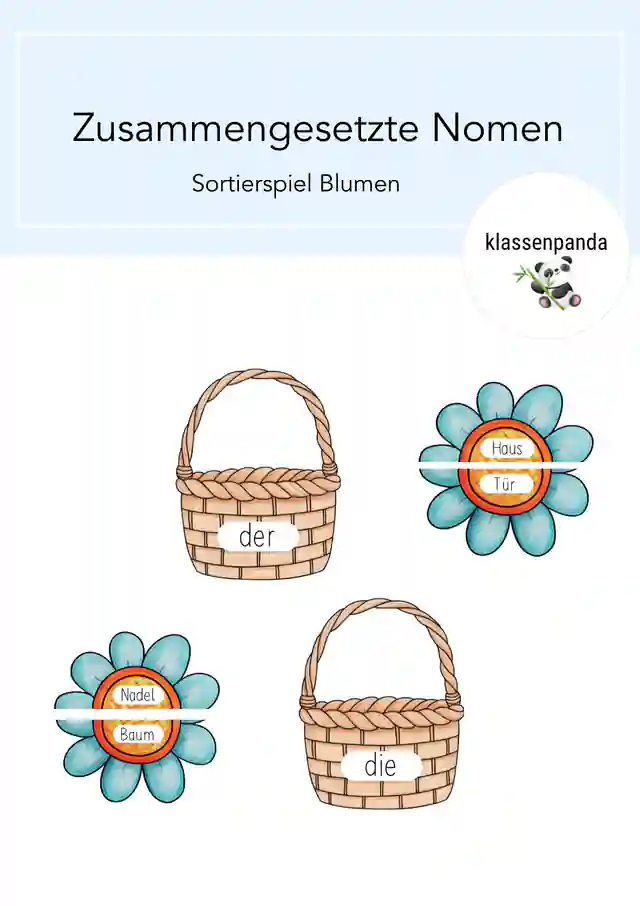 Zusammengesetzte Nomen Sortierspiel Blumen