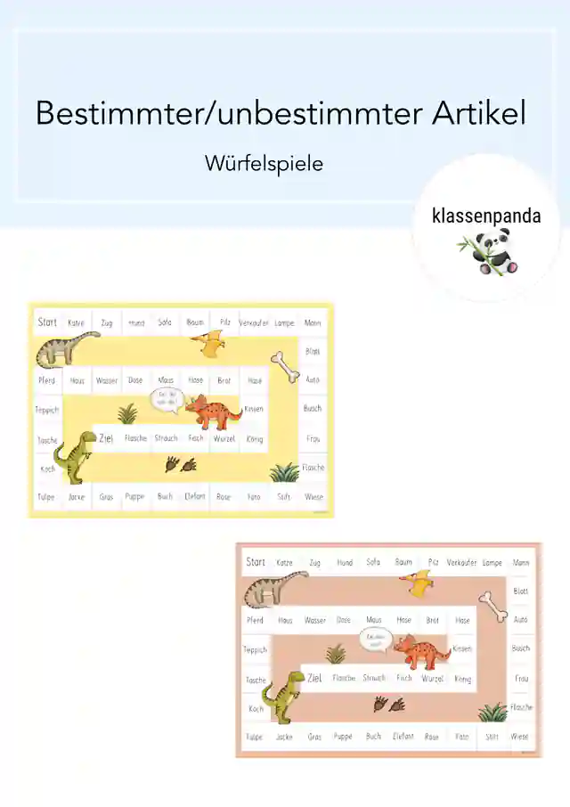 Bestimmter und unbestimmter Artikel Würfelspiele