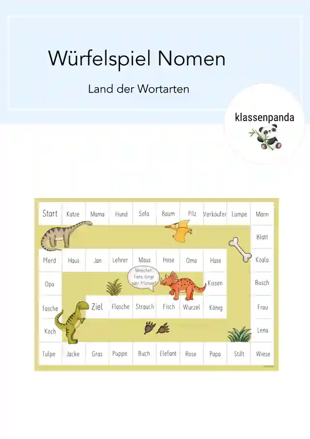 Nomen (Menschen, Tiere, Pflanzen, Dinge) Würfelspiel